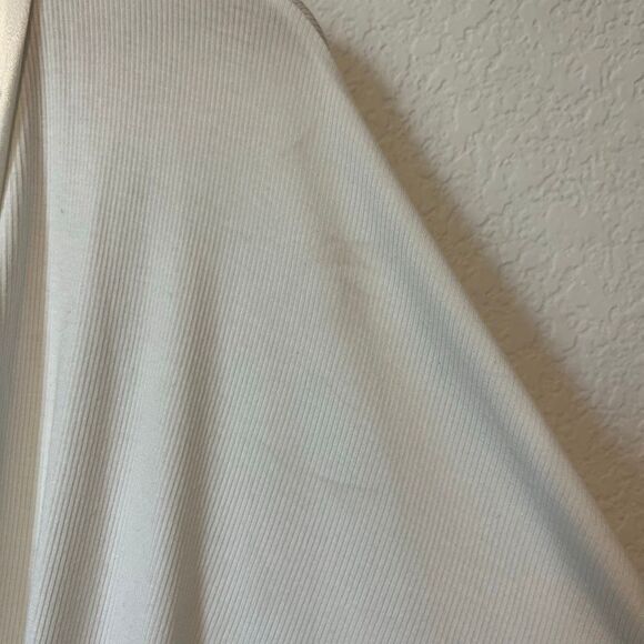 PJ Harlow Egg Nog Ribbed Knit Satin Trim Short Shala Robe Women's Size XS/S - Picture 4 of 9